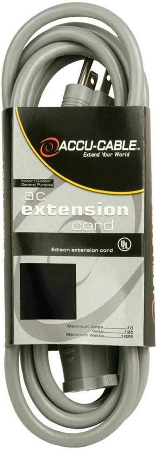 Accu-Cable EC16325G 25Ft 16G Extension Cord - Grey - ProSound and Stage Lighting