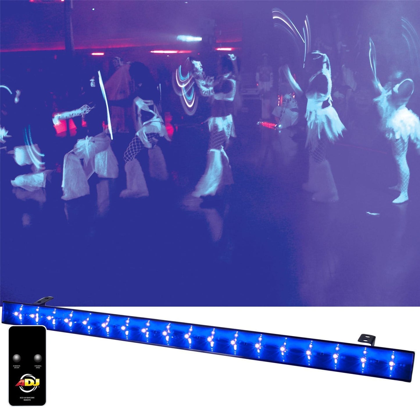 ADJ American DJ Eco UV Bar DMX 18x3-Watt LED Black Light - ProSound and Stage Lighting