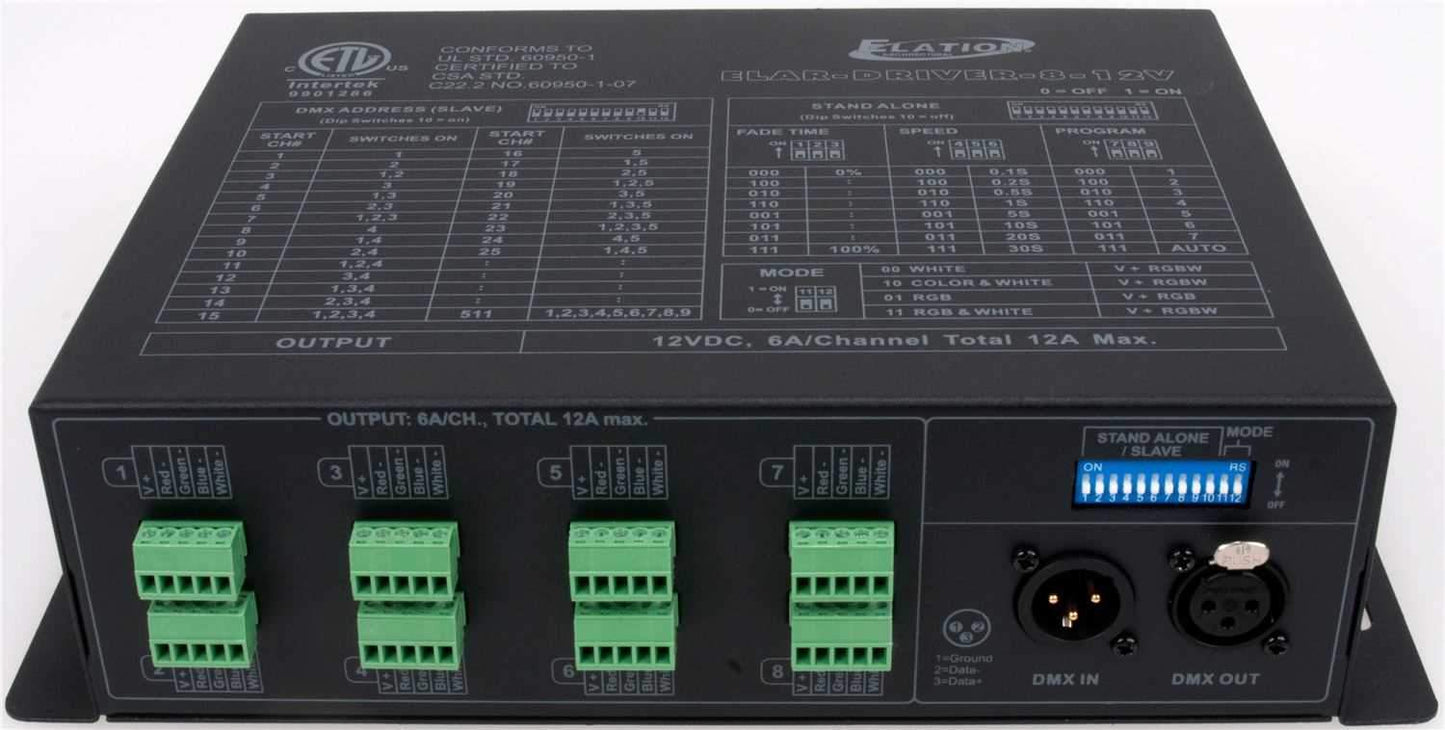 Elation ELAR Driver-812V 8 Zone LED DMX Driver - ProSound and Stage Lighting