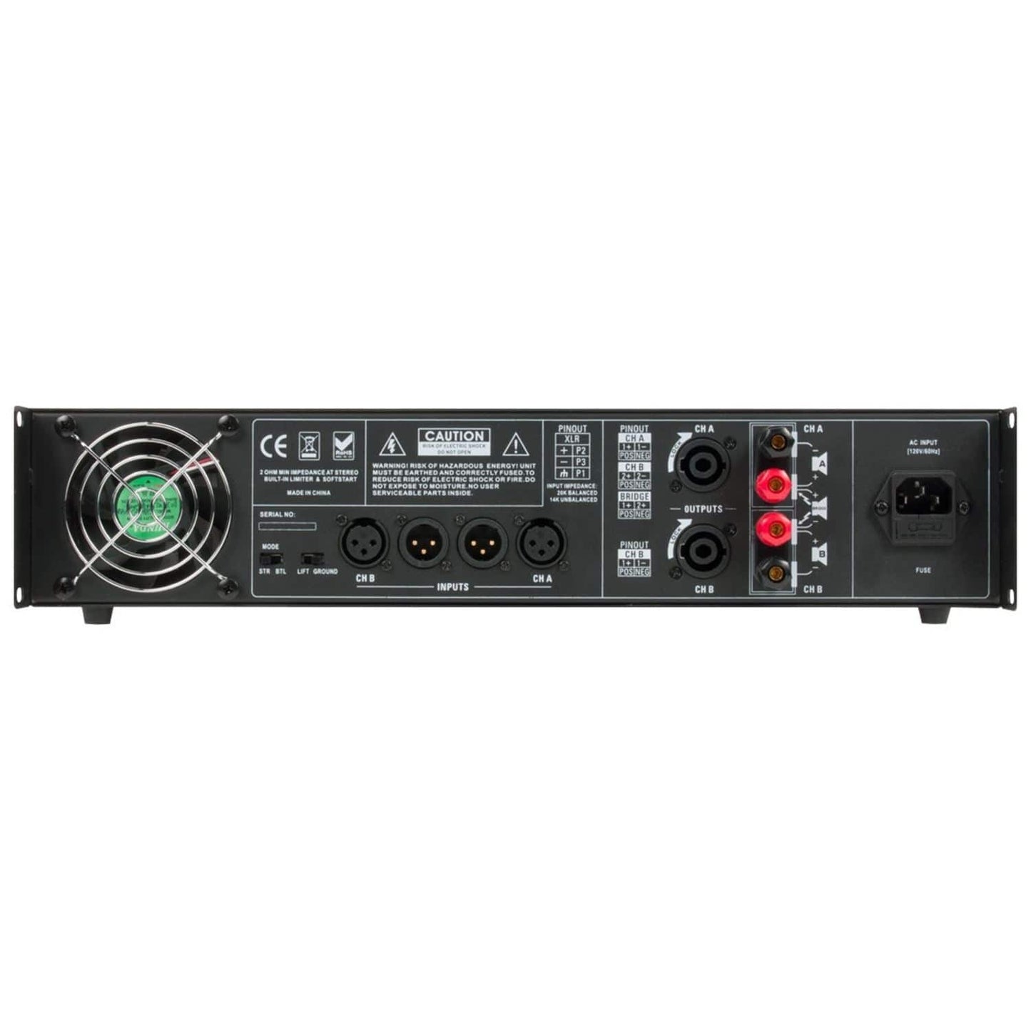 American Audio ELX2000 Power Amp 2x150W @ 8 ohms - ProSound and Stage Lighting