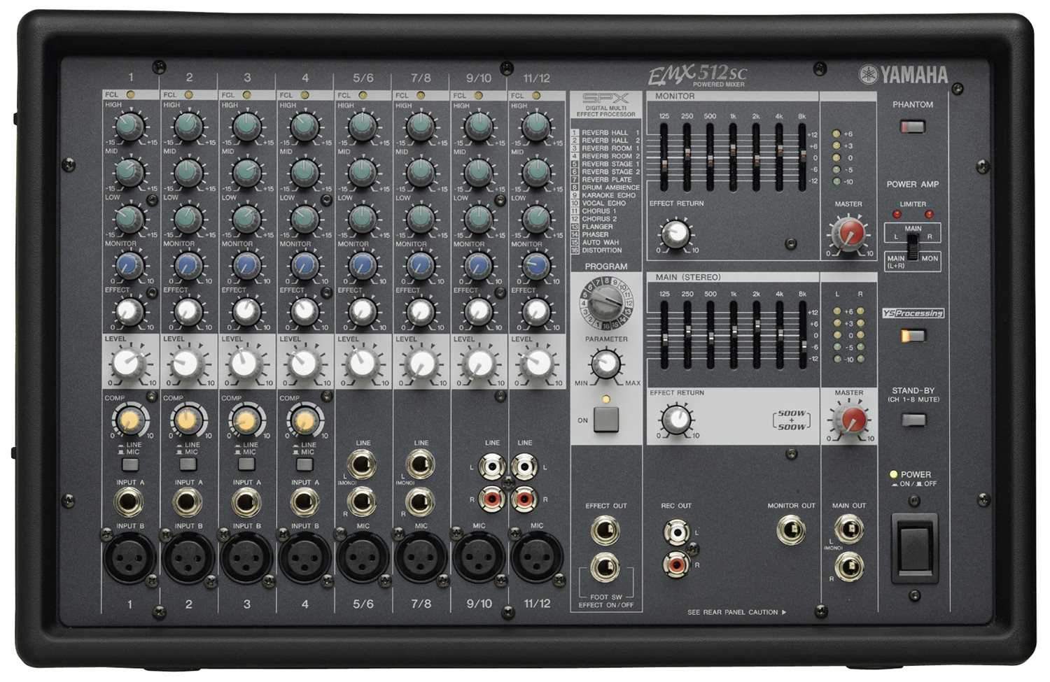 Yamaha EMX512SC 12-Channel 500W Powered PA Mixer - ProSound and Stage Lighting