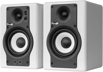 Fluid Audio F4W White Pair 4-Inch Studio Monitors - ProSound and Stage Lighting