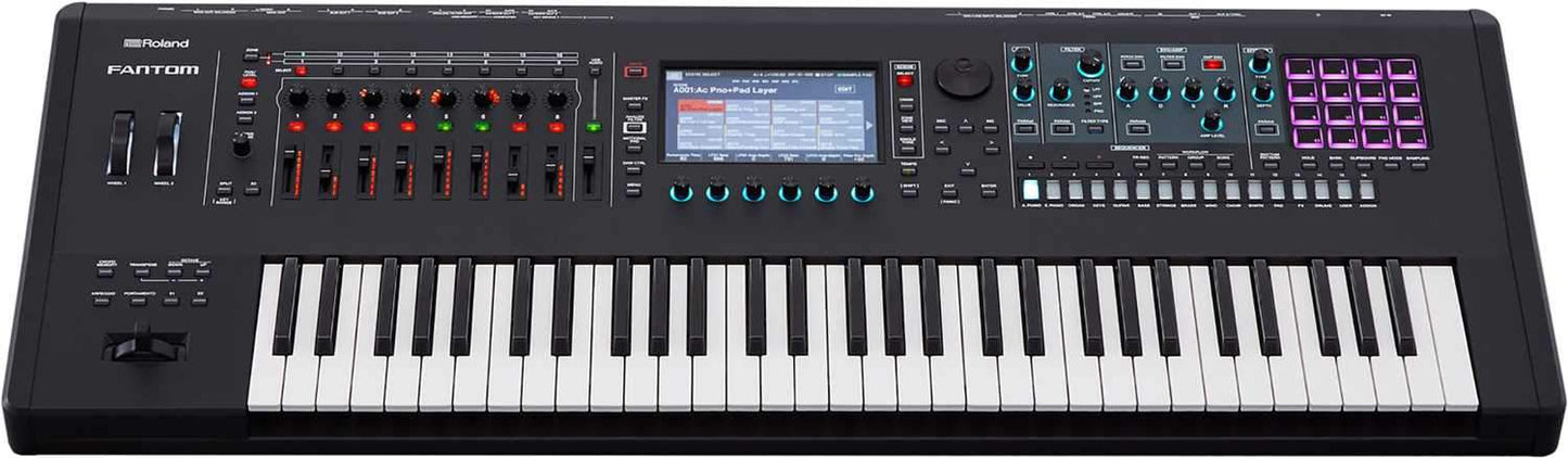 Roland Fantom 6 61-Key Workstation Keyboard Synthesizer - ProSound and Stage Lighting