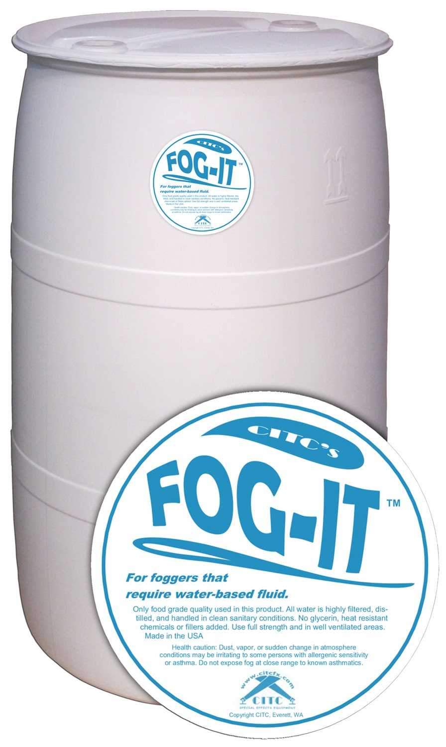 CITC Fog-IT Water Based Fog Fluid 55 Gallon Drum - ProSound and Stage Lighting