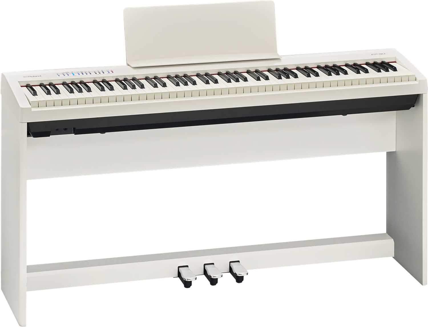 Roland FP-30-WHC White Digital Piano with Stand - ProSound and Stage Lighting