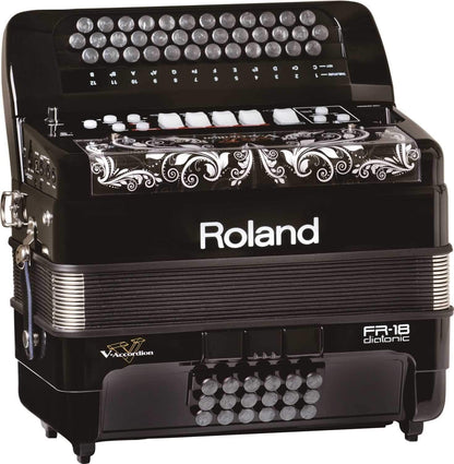 Roland FR-18D-BK Diatonic V-Accordion Black - ProSound and Stage Lighting