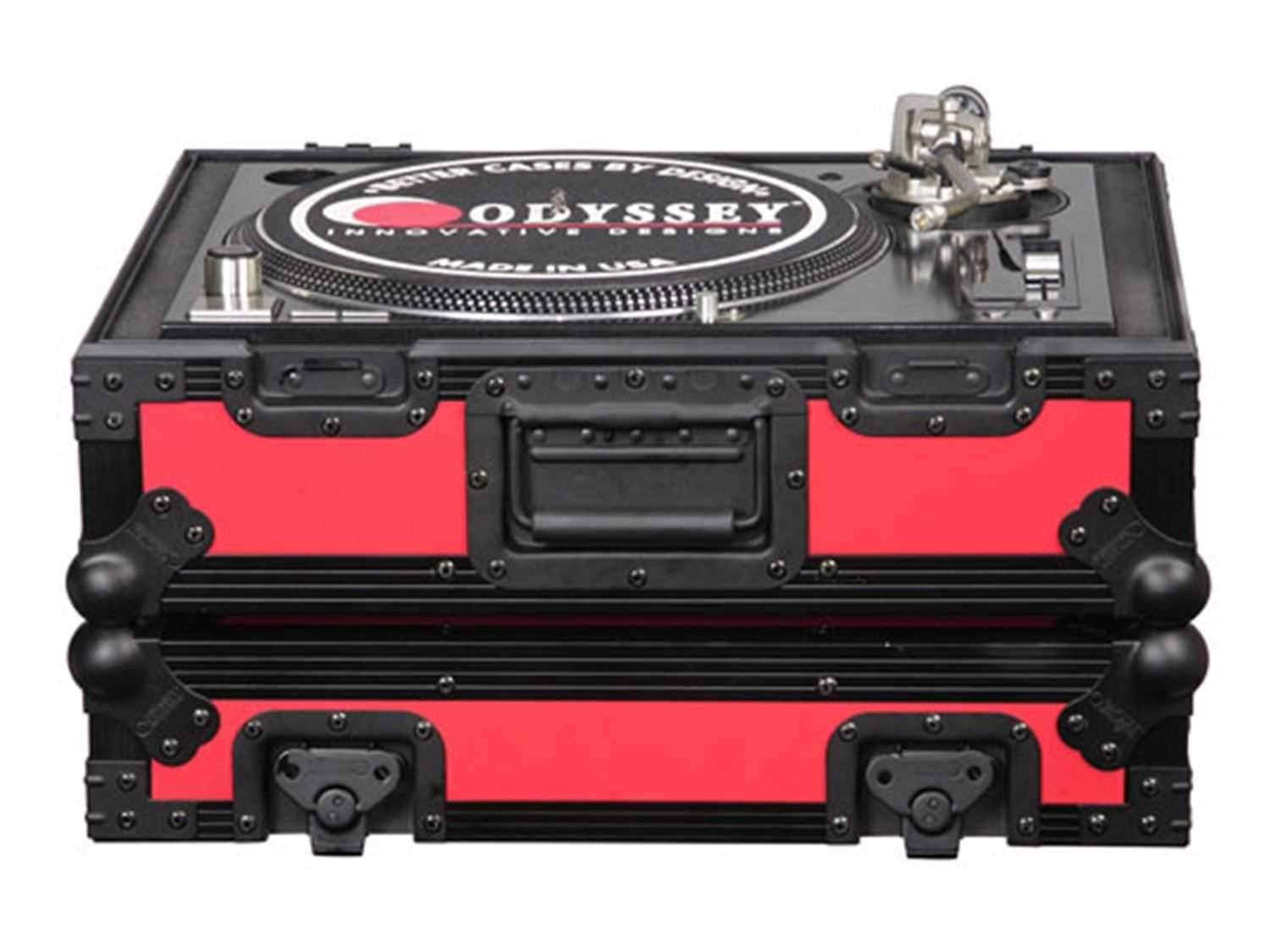 Odyssey FR1200BK Red DJ Turntable Case - ProSound and Stage Lighting