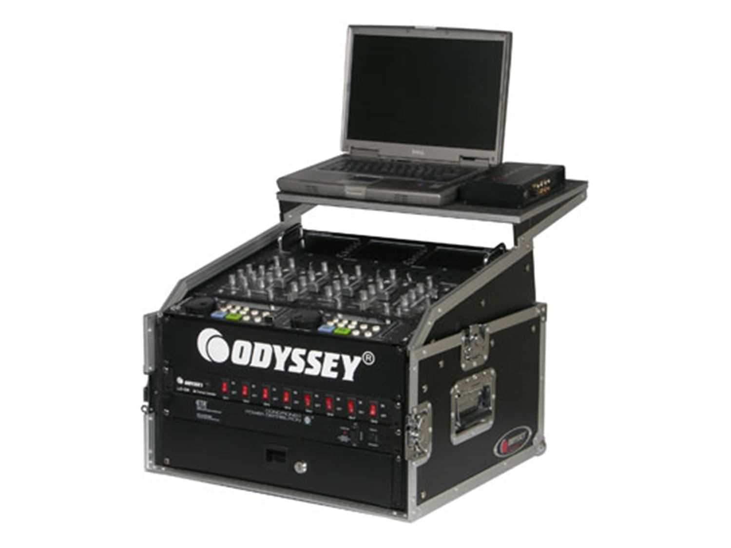 Odyssey FRGS804 8U x 4U Combo Glide Amp Rack Case with Tray - ProSound and Stage Lighting