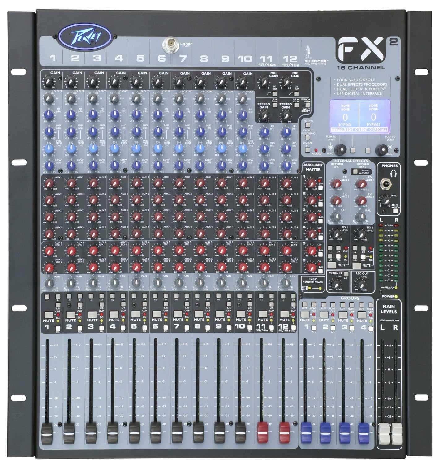 Peavey FX2-16 16ch PA Mixer with FX & Feedback Supp - ProSound and Stage Lighting