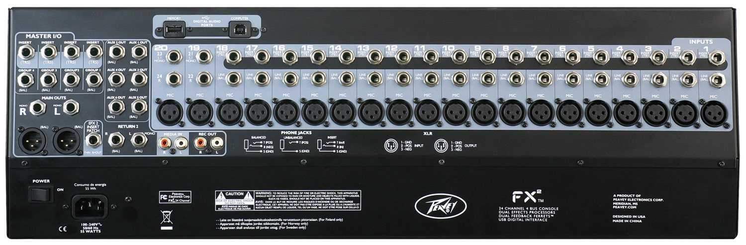 Peavey FX2-24 24ch PA Mixer with FX & Feedback Supp - ProSound and Stage Lighting