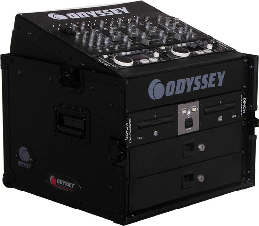 Odyssey Black ATA Combo Rack 10U Top 6U Bottom - ProSound and Stage Lighting