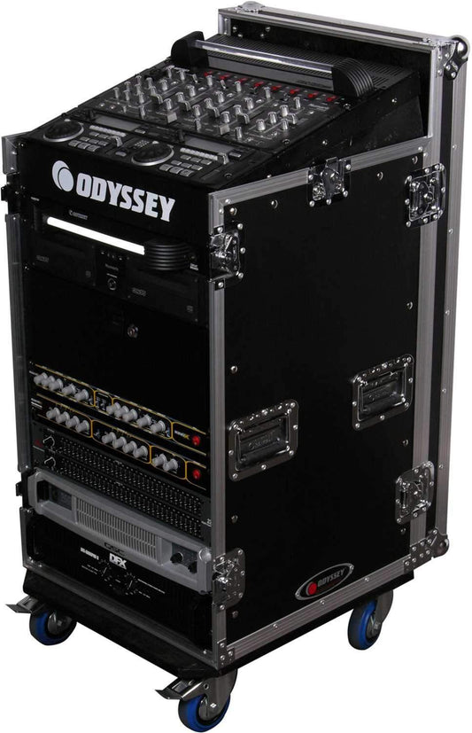 Odyssey ATA Rack 11U Slant 16U Vertical w/ Wheels - ProSound and Stage Lighting
