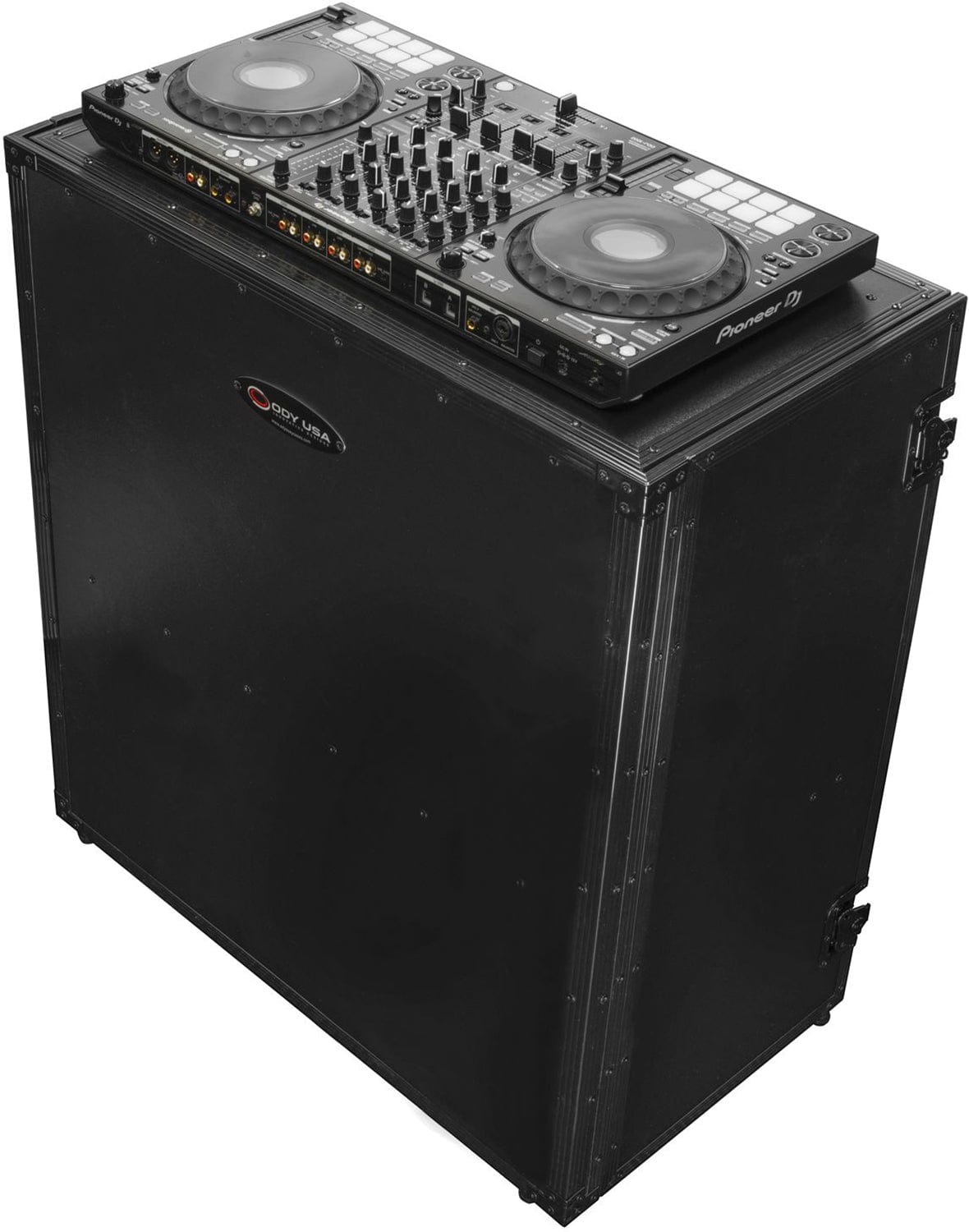 Odyssey FZF33362TBL 33W x 36H Black Two-Tier DJ Fold-out Stand - PSSL ProSound and Stage Lighting