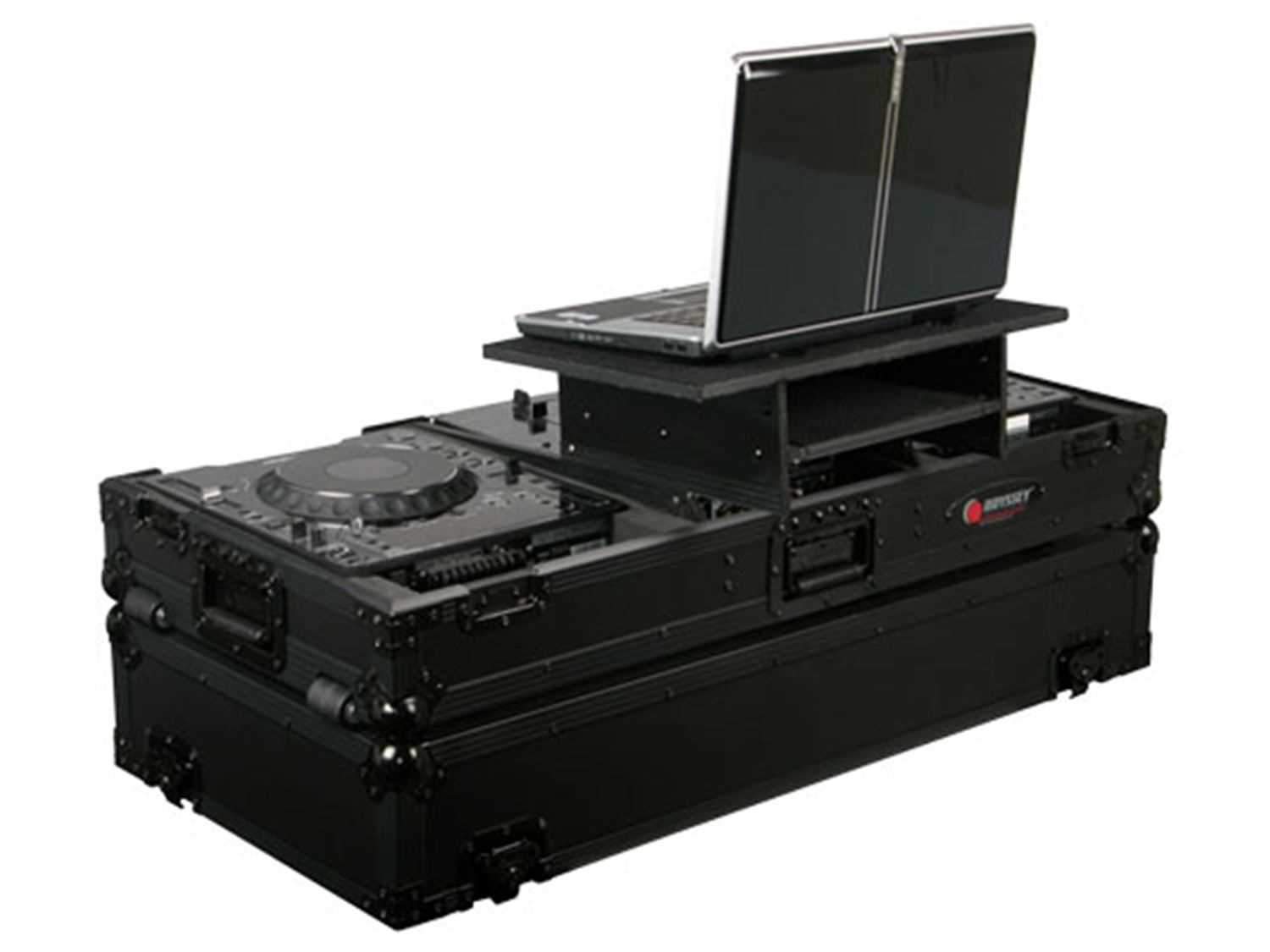 Odyssey FZGS10CDJWBL Black Glide DJ Coffin for 2 CD Players and 10-Inch Mixer - ProSound and Stage Lighting
