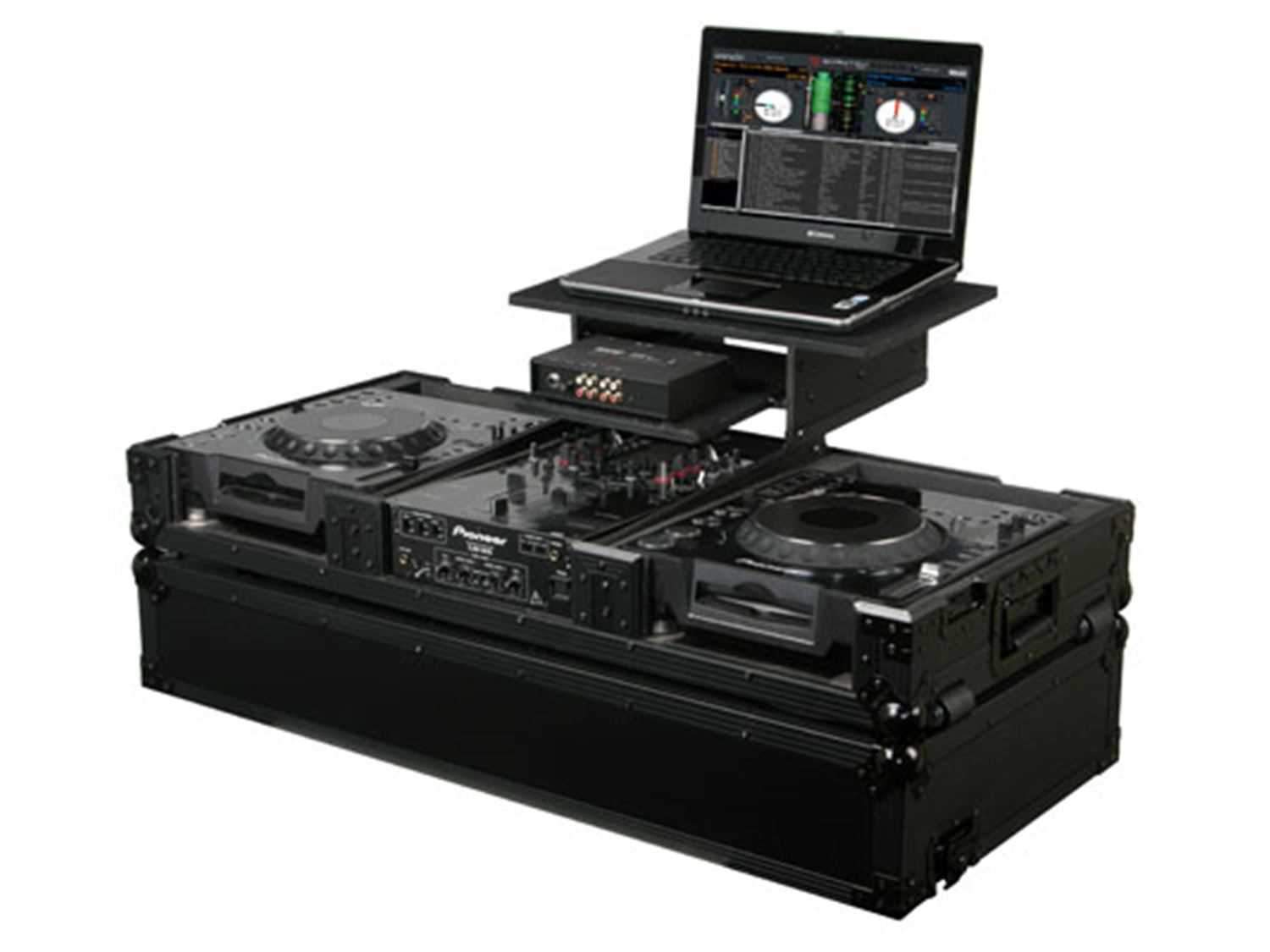 Odyssey FZGS10CDJWBL Black Glide DJ Coffin for 2 CD Players and 10-Inch Mixer - ProSound and Stage Lighting
