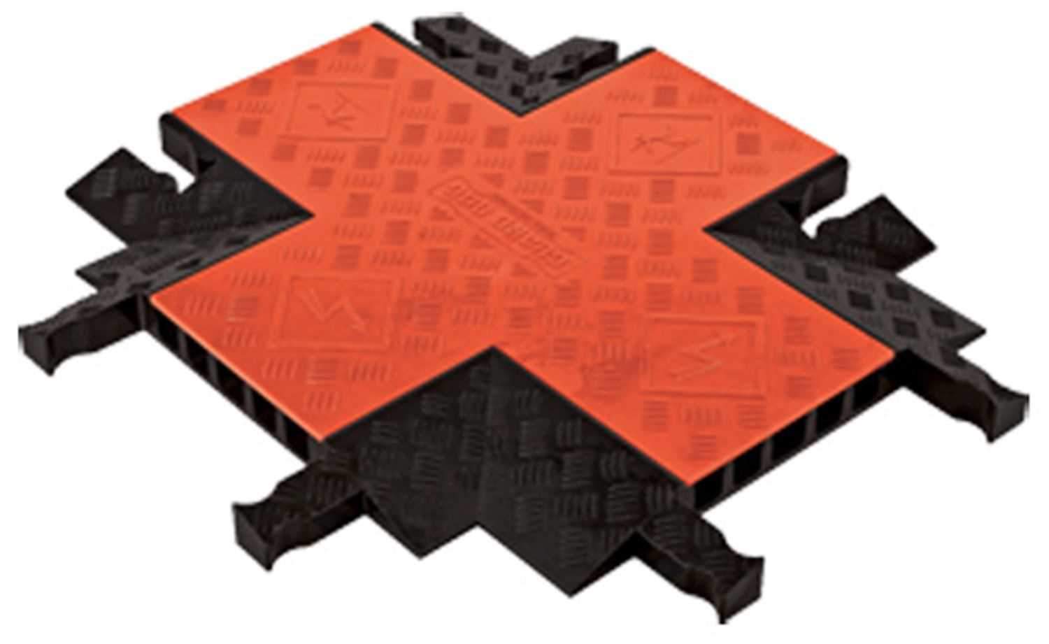 Checkers GDCR5X125OB 4 Way Cross Cable Protector Orange/Black - ProSound and Stage Lighting