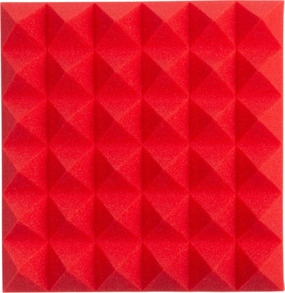 Gator GFW-ACPNL1212PRED-4PK 4-Pack of 12x12x2-inch Pyramid Foam Red - PSSL ProSound and Stage Lighting