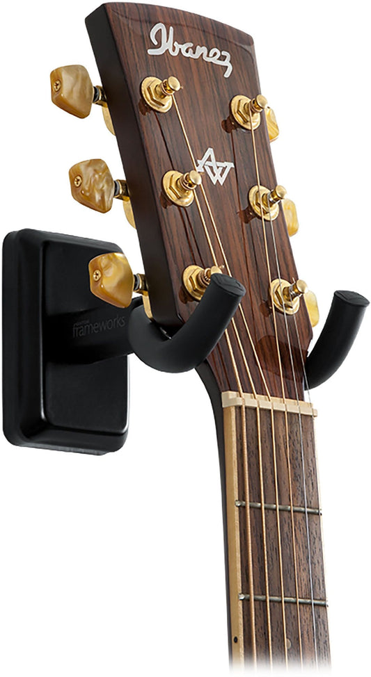 Gator Frameworks Wall Mounted Guitar Hanger Black - ProSound and Stage Lighting