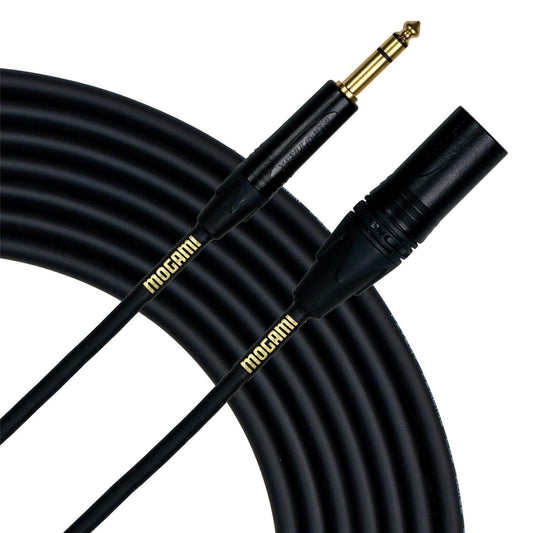 Mogami GOLD-TRSXLRM-03 Gold 3 Ft TRS to M XLR Patch 1/4-Inch Cable - ProSound and Stage Lighting