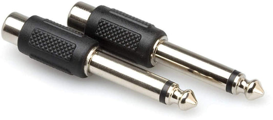 Hosa GPR-101 Adapter RCA (F) to 1/4 (M) Mono (2-Pk) - ProSound and Stage Lighting