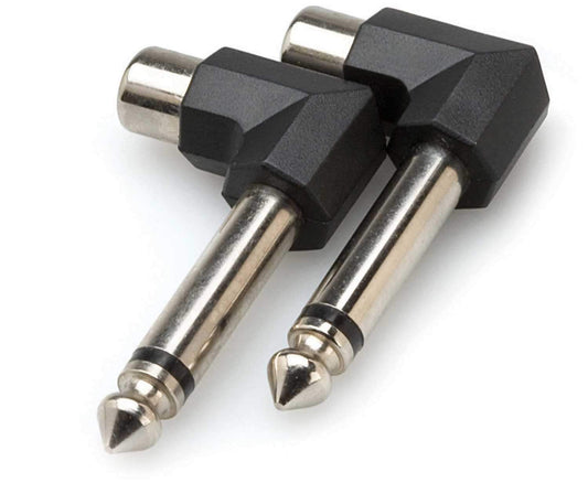 Adapter RCA (F) to RT Angle 1/4 (M) Mono (2-Pk) - ProSound and Stage Lighting