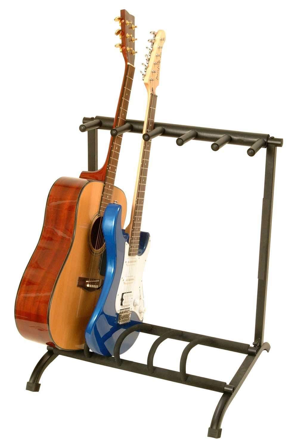 On Stage GS7561 Foldable Guitar Stand Holds 5 - ProSound and Stage Lighting