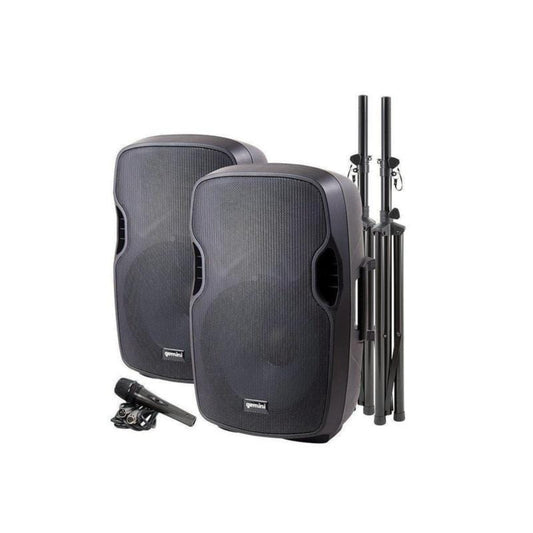 Gemini PA-SYS15 Complete Dual-Speaker PA System - PSSL ProSound and Stage Lighting