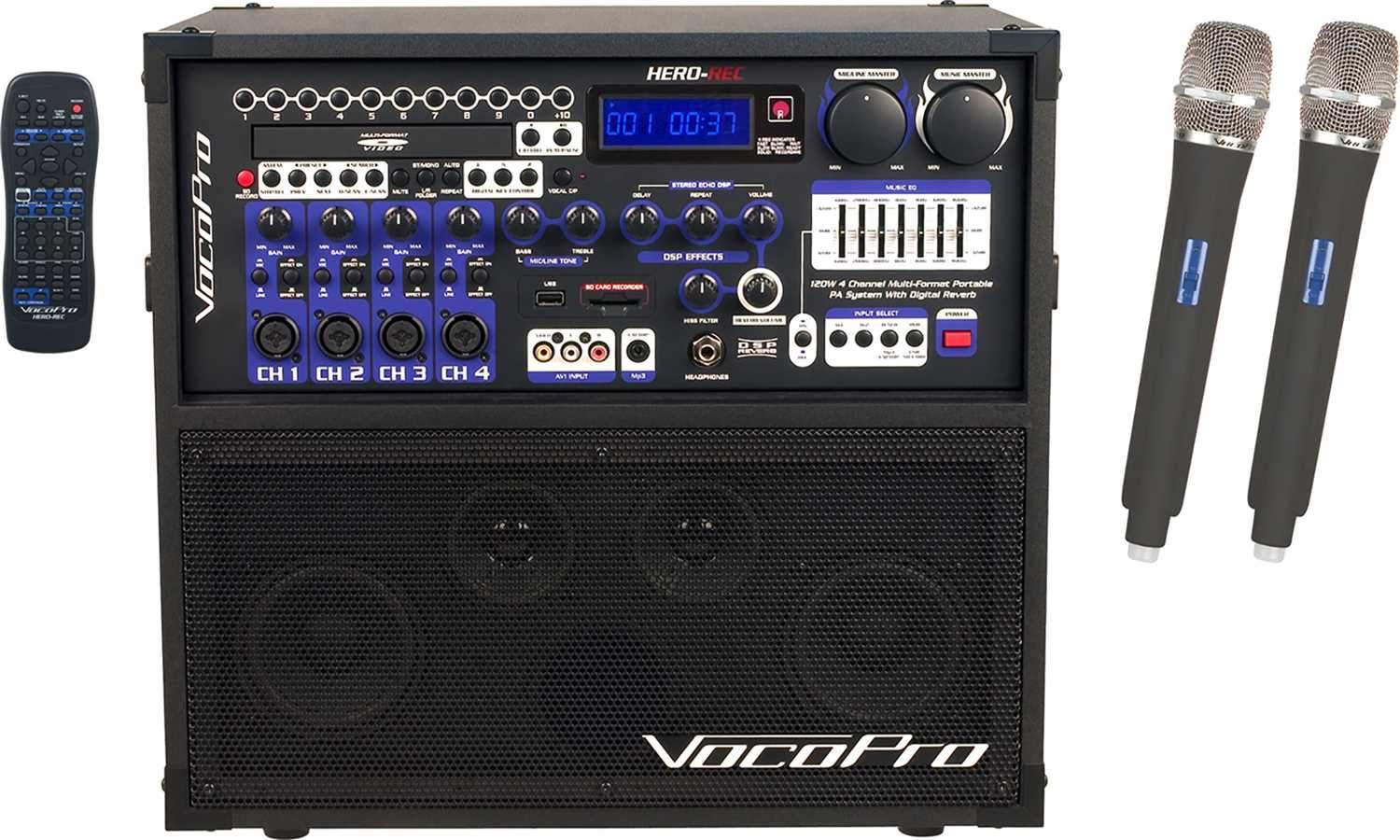 VocoPro Hero-Rec 5 Compact All-In-One Entertainment System - PSSL ProSound and Stage Lighting