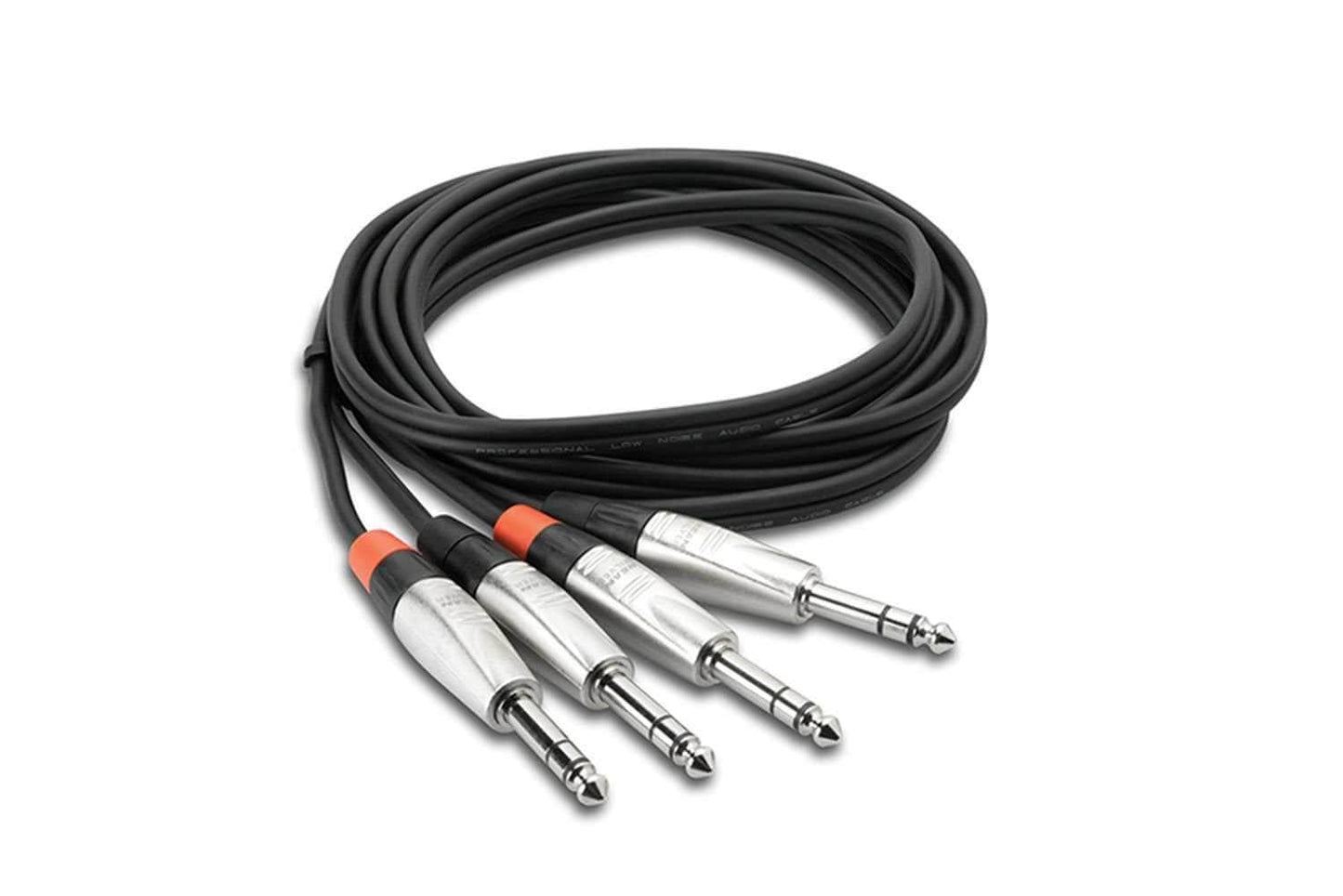 Hosa HSS-001.5X2 Stereo Cable Dual 1/4 TRS 1.5 ft - PSSL ProSound and Stage Lighting