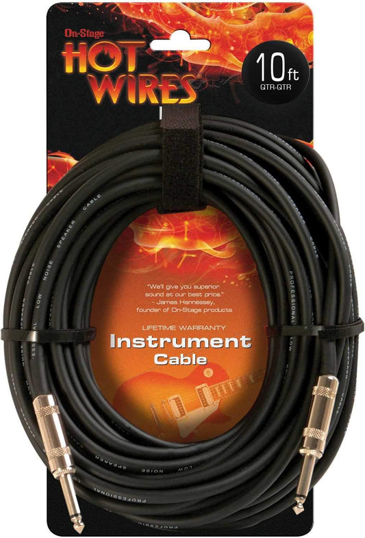 On Stage Professional Instrument Cable 10 Ft - PSSL ProSound and Stage Lighting