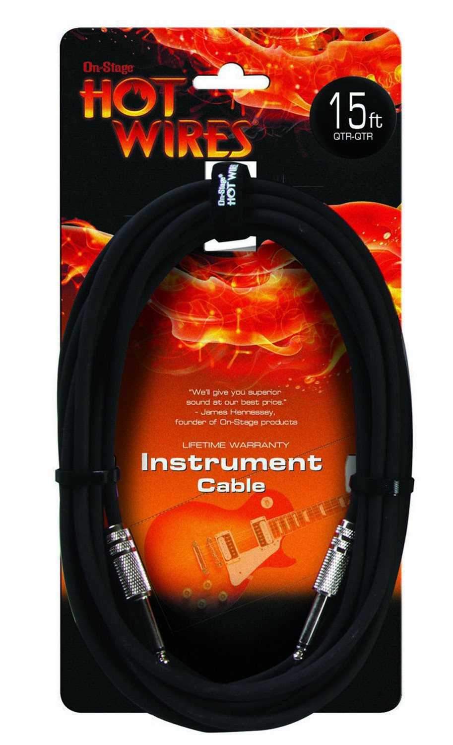 On-Stage Hot Wire IC-15 Instrument Cable 15ft - PSSL ProSound and Stage Lighting