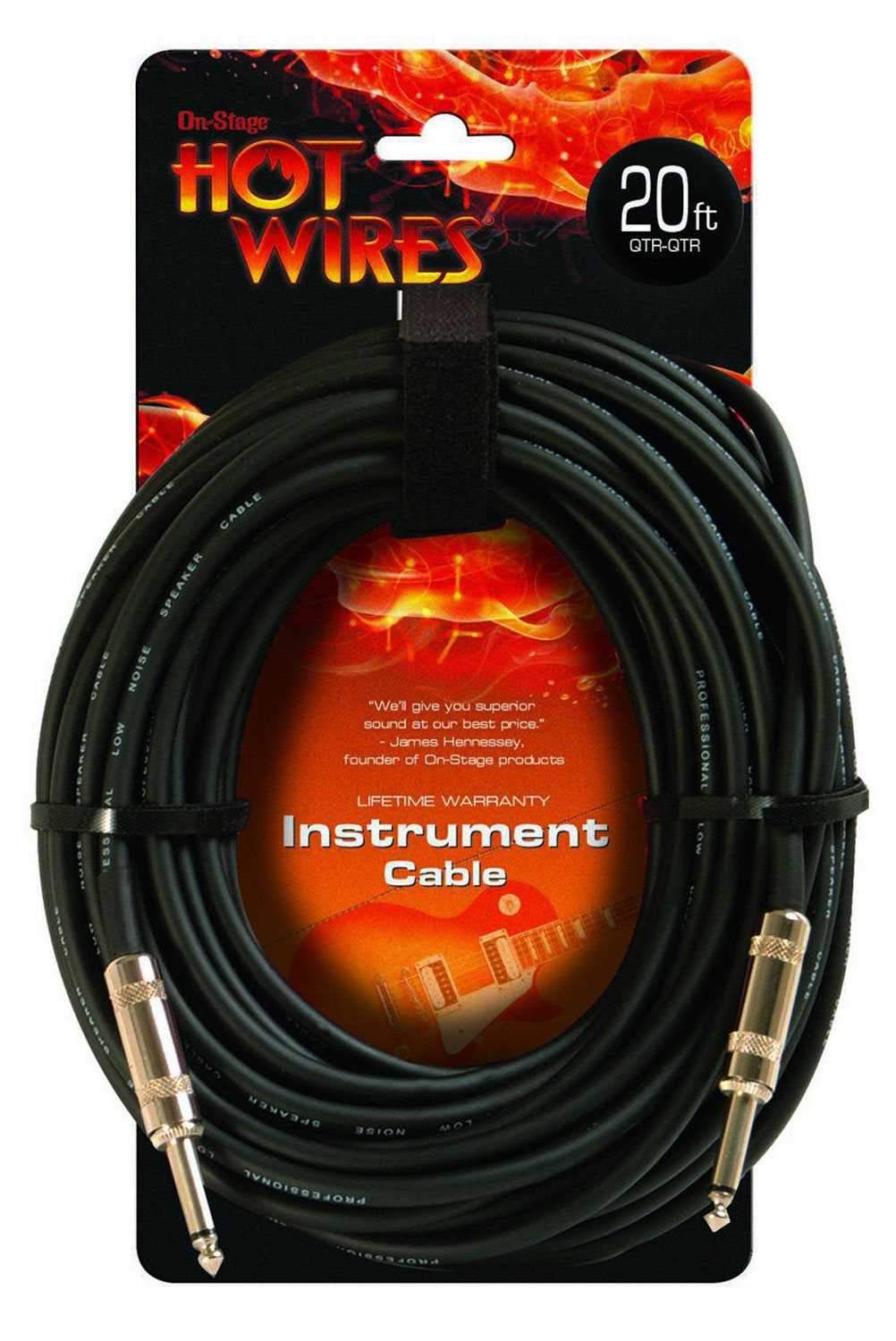 On-Stage Hot Wires IC-20 Instrument Cable 20Ft - PSSL ProSound and Stage Lighting