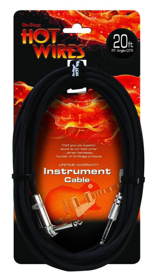 On Stage 20Ft Right Angle Instrument Cable - PSSL ProSound and Stage Lighting