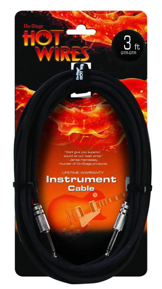 On Stage Instrument Cable 3 Ft - PSSL ProSound and Stage Lighting