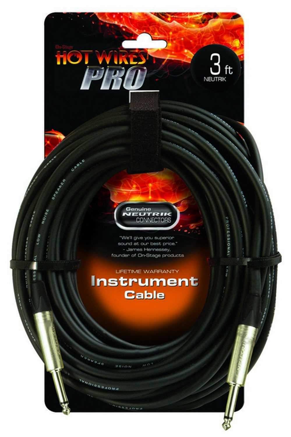 On Stage Pro Musicians Instrument Cable 3 Ft - PSSL ProSound and Stage Lighting