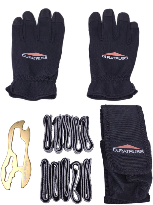 Global Truss Personal Rigging Pack Includes Gloves, Rigging Tool, Velcro Cable Straps & Grip Pouch - PSSL ProSound and Stage Lighting