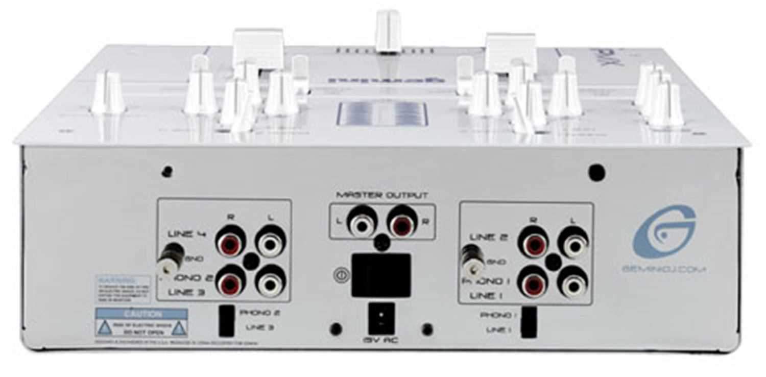 Gemini 2-CH DJ Mixer White/Chrome with Kill Switches - PSSL ProSound and Stage Lighting
