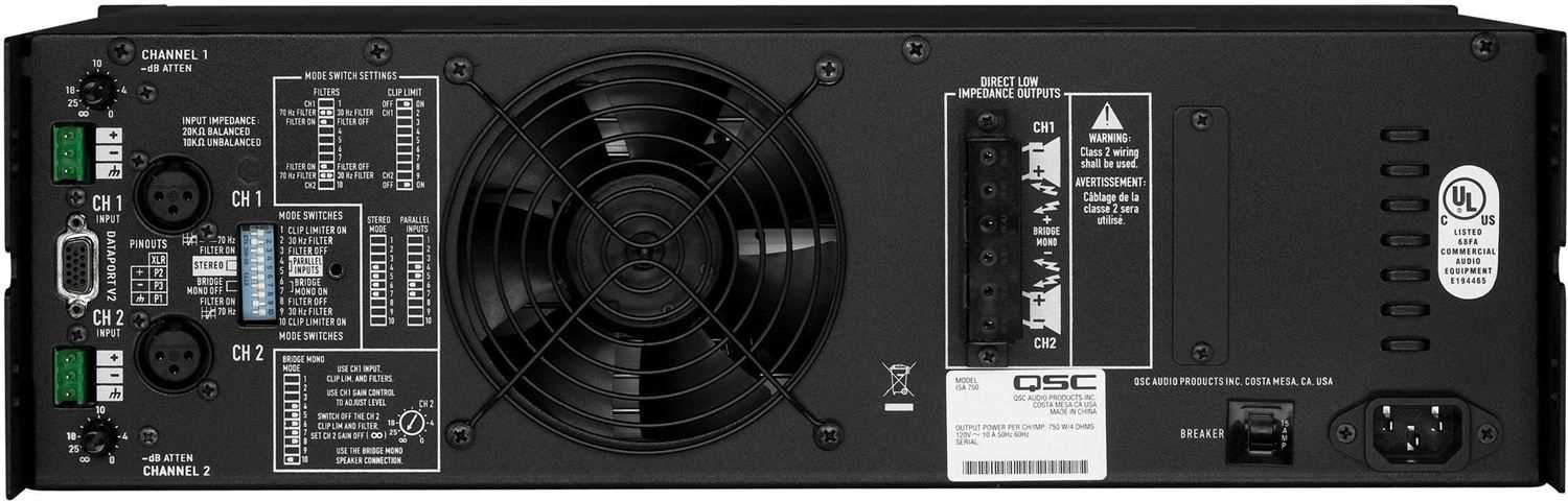 QSC ISA750 450W 8 Ohms Power Amplifier - PSSL ProSound and Stage Lighting