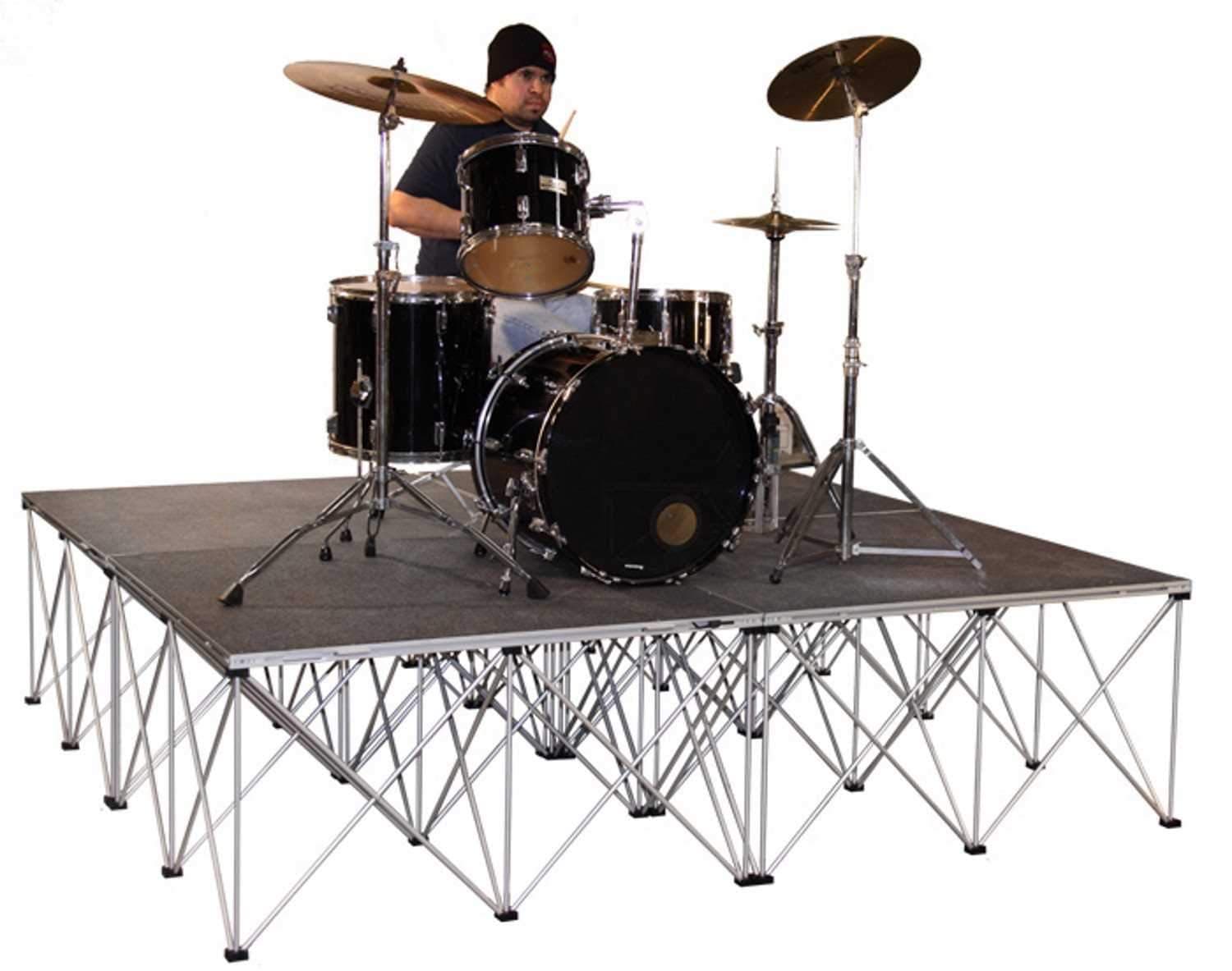 IntelliStage 8 x 8 Drum Riser 24-In High Carpet - PSSL ProSound and Stage Lighting