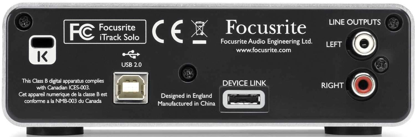 Focusrite ITRACK-SOLO USB/iPad Audio Interface - PSSL ProSound and Stage Lighting