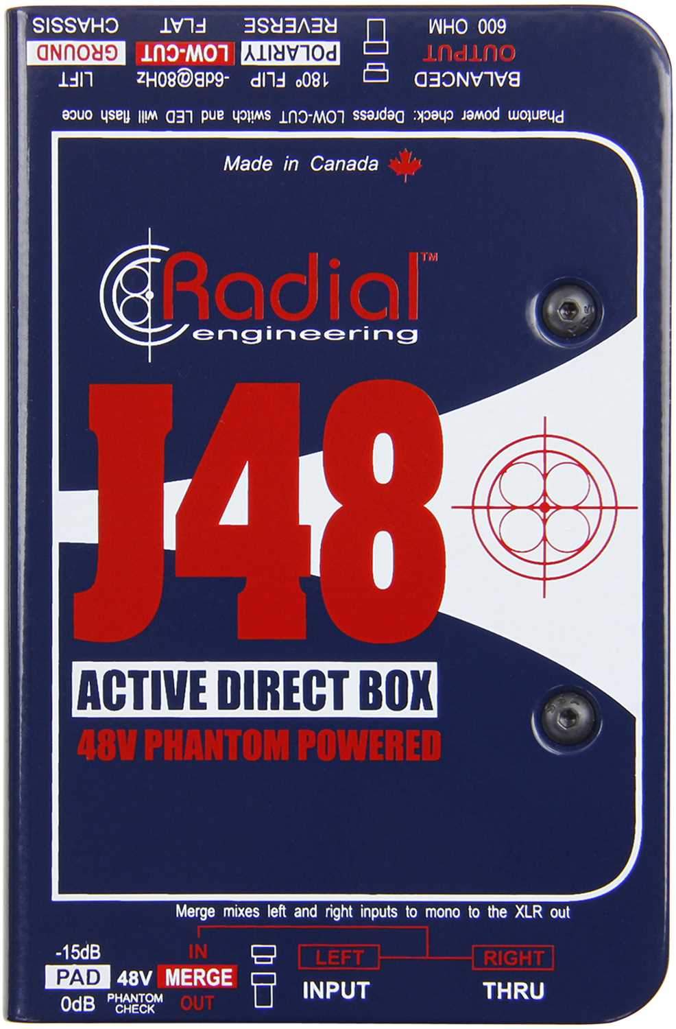 Radial J48 Active 48-Volt Phantom Powered DI Box - PSSL ProSound and Stage Lighting
