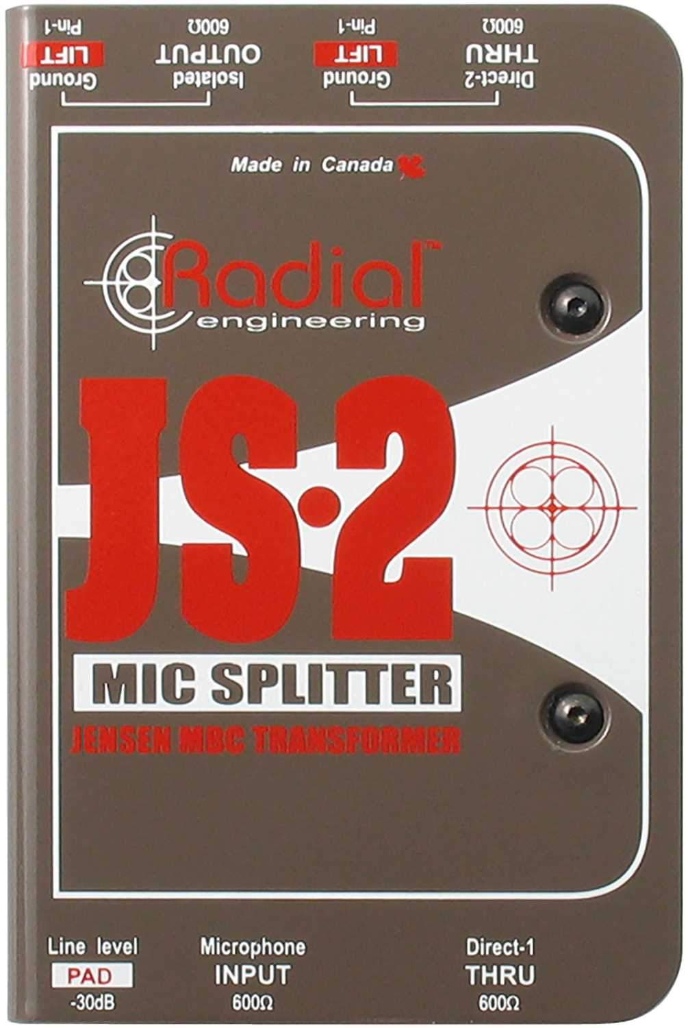 Radial JS2 Passive Mic Splitter - PSSL ProSound and Stage Lighting