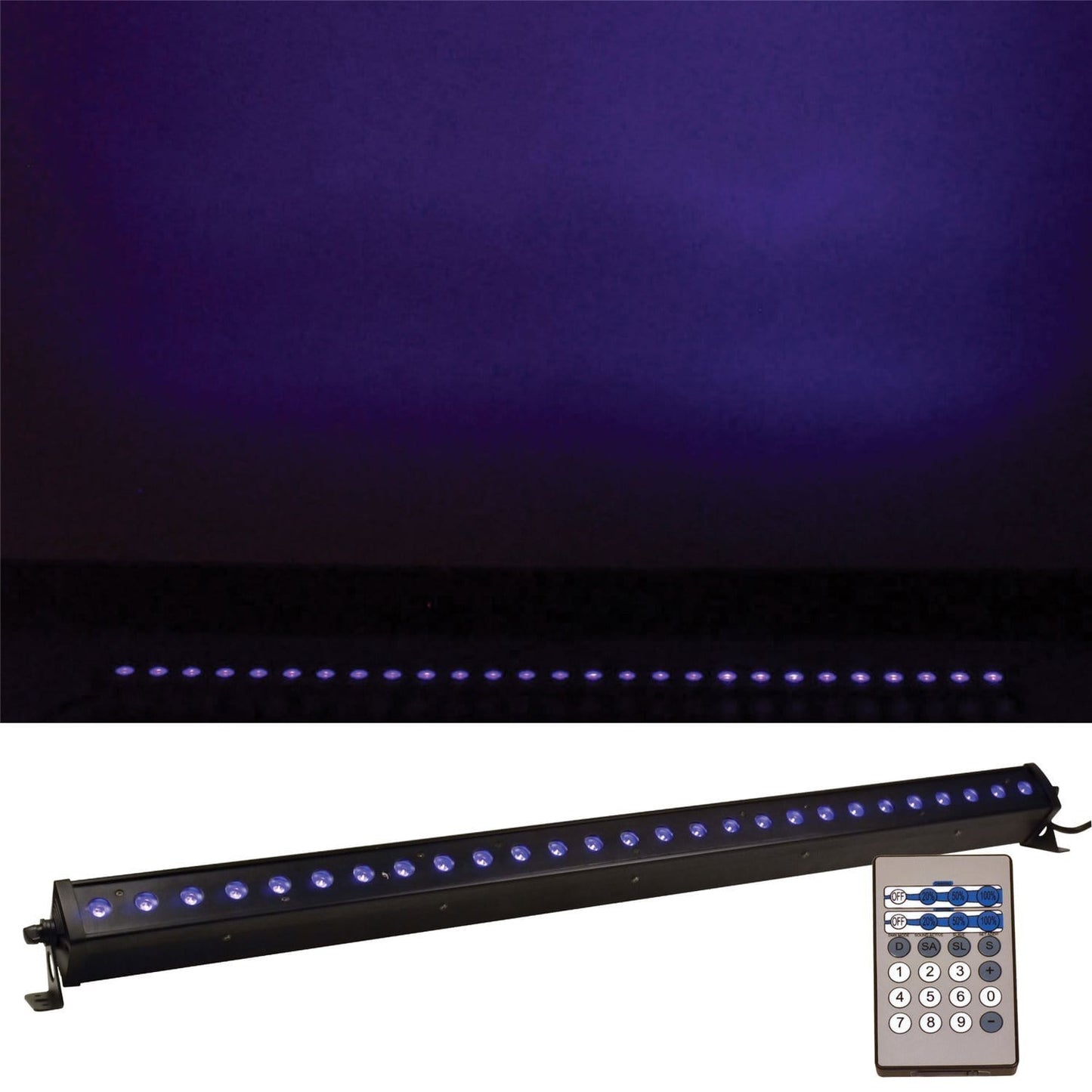 ColorKey KasBar 27x1W UV LED Blacklight with IR Rem - PSSL ProSound and Stage Lighting