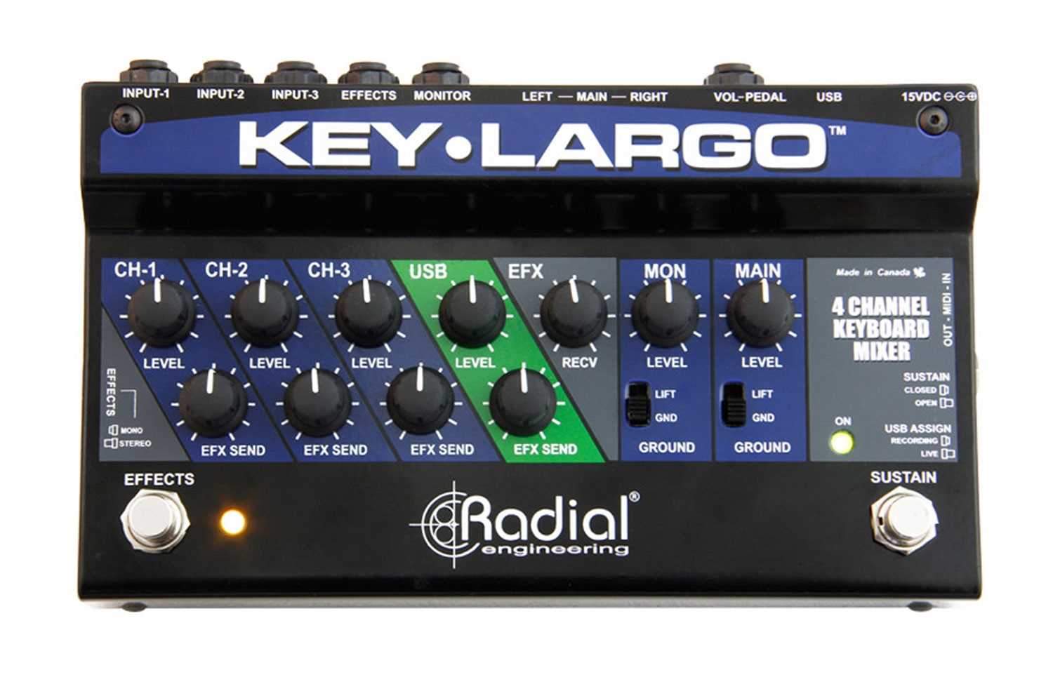 Radial Key-Largo Keyboard Mixer & Performance Pedal - PSSL ProSound and Stage Lighting