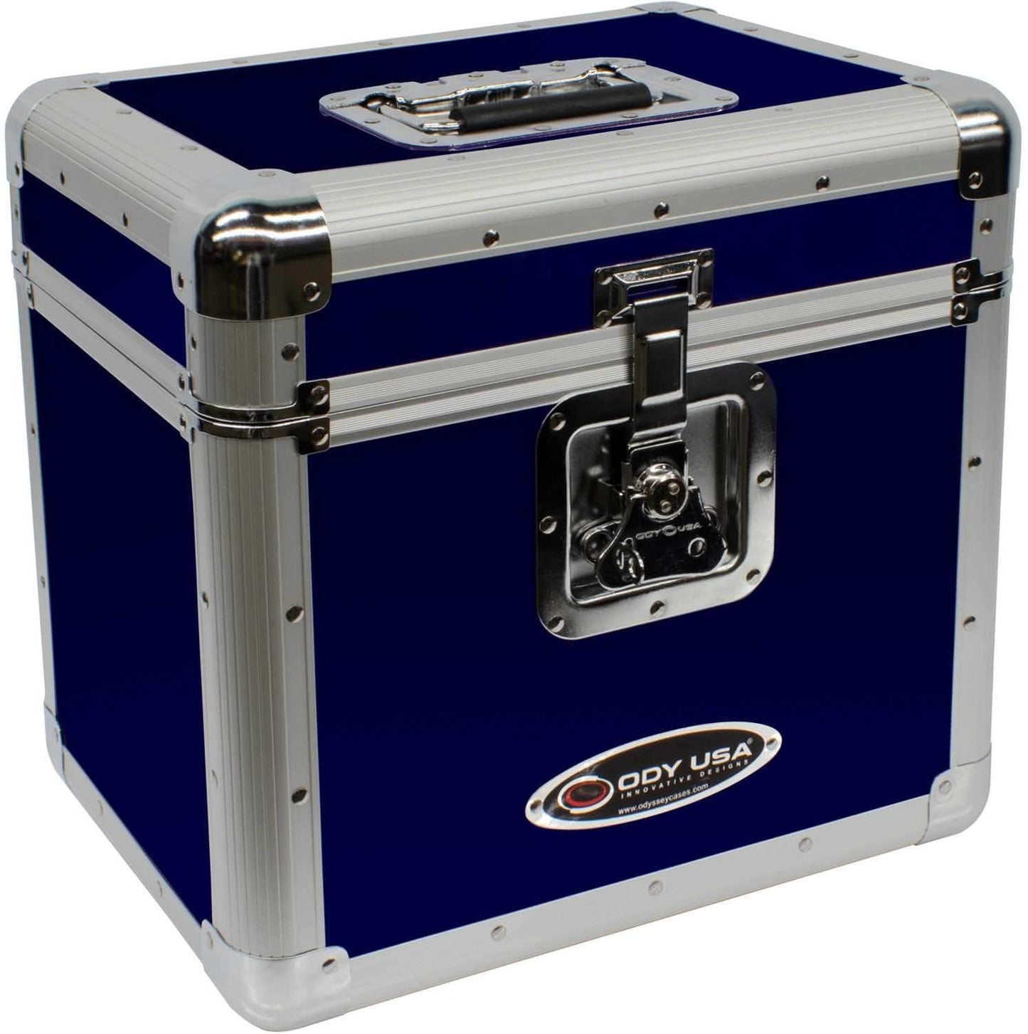 Odyssey KLP2BLU Krom Blue Stackable 12-Inch LP Case for 70 Records - PSSL ProSound and Stage Lighting