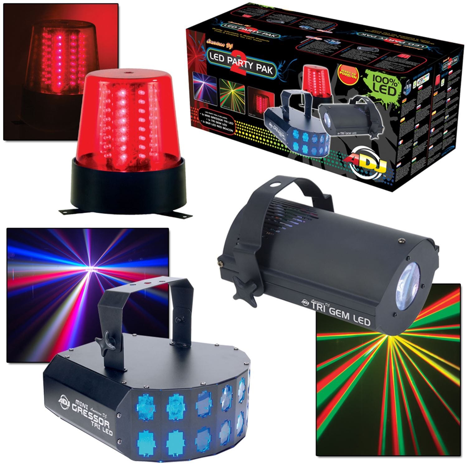 American DJ LED PARTY PAK 2 3-in-1 Light Effects - PSSL ProSound and Stage Lighting