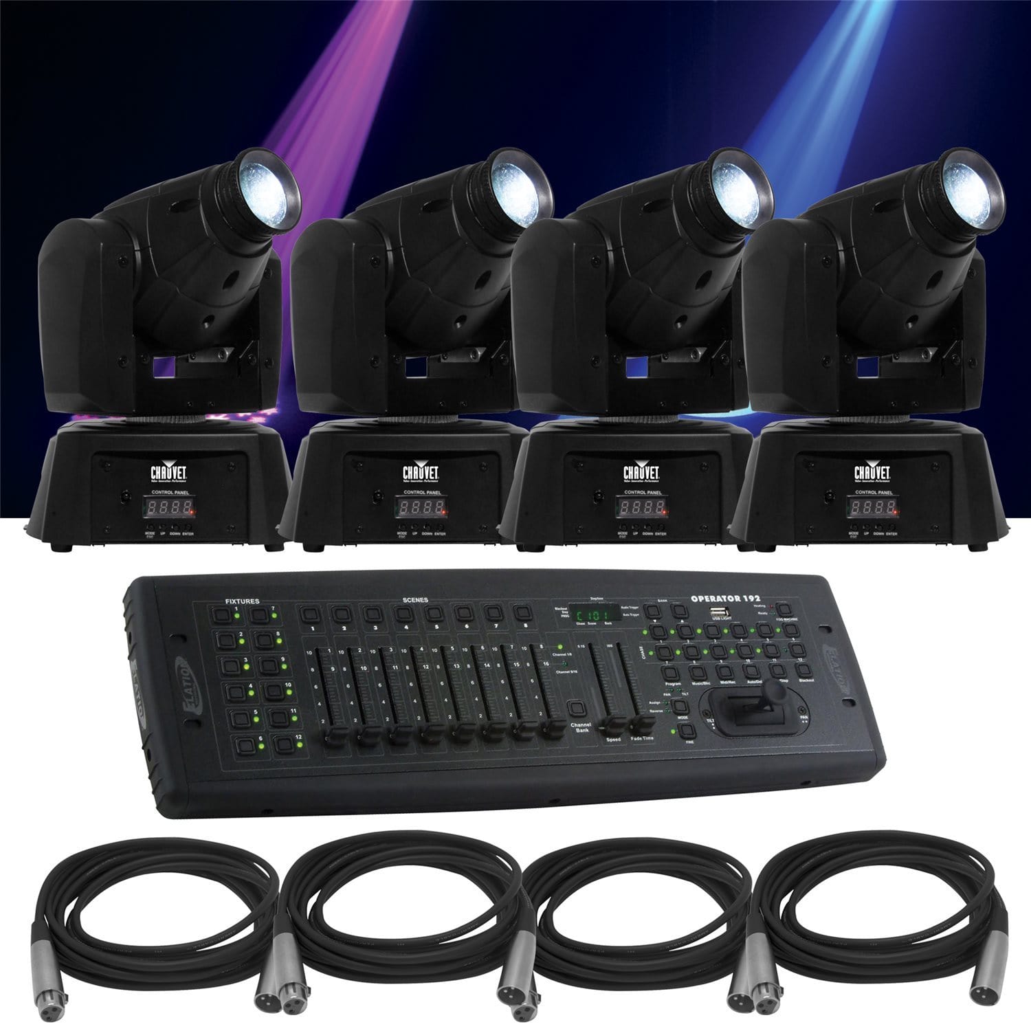 Chauvet Intimidator Spot 100 IRC 4-Pk with Controller - PSSL ProSound and Stage Lighting