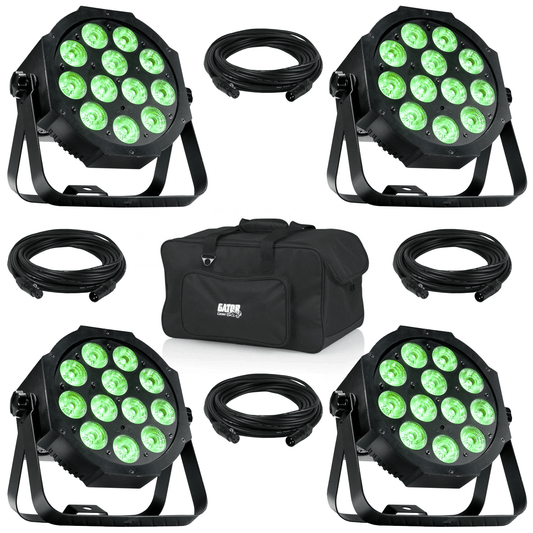 ADJ American DJ Mega 64 Profile Plus LED Wash Light 4-Pack with Gator Bag - PSSL ProSound and Stage Lighting