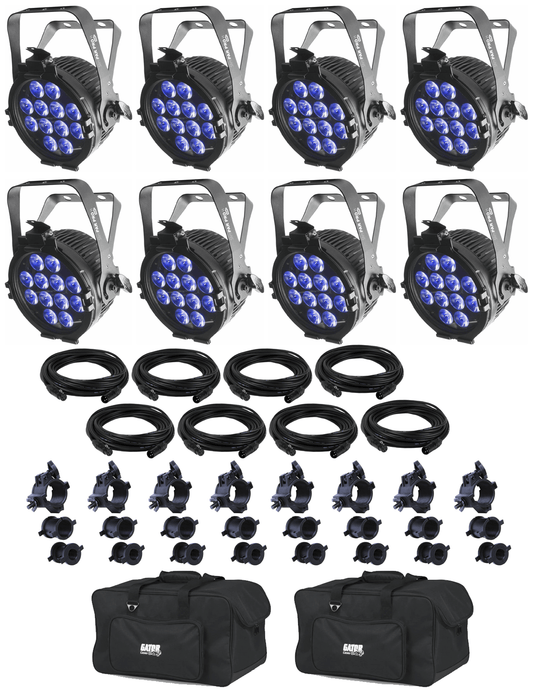 Chauvet SlimPAR Pro H USB Wash 8-Pack with Accessories & Gator Bags - PSSL ProSound and Stage Lighting