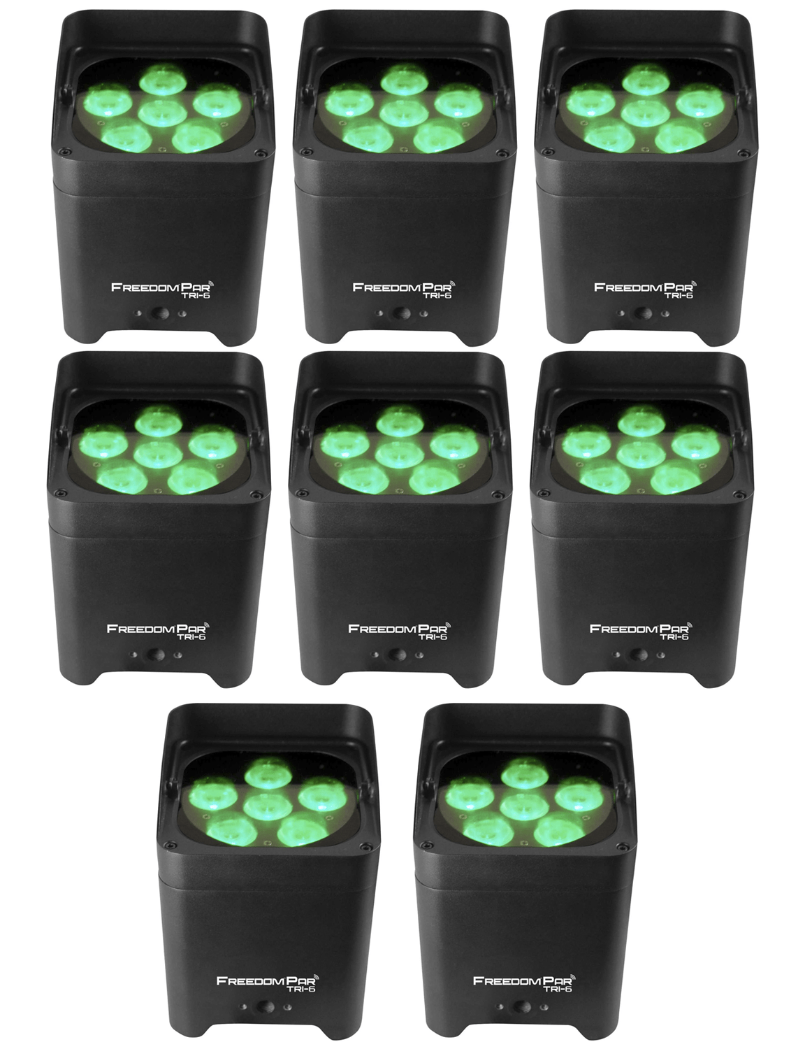 Chauvet Freedom Par Tri-6 RGB Battery-Powered Wireless Wash Light 8-Pack - PSSL ProSound and Stage Lighting
